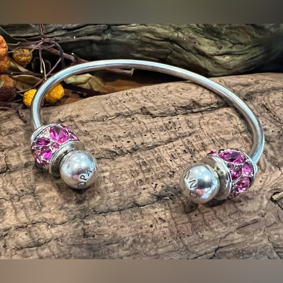 New Chamilia Swarovski Crystals Charm Bead Mosaic Pink Sterling Silver - Picture 5 of 9